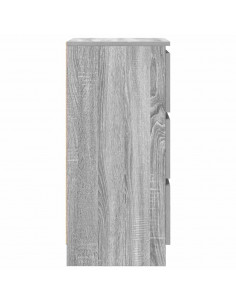 Credenza Grigio Sonoma 37,5x35x76 cm in Legno Multistrato