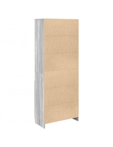 Credenza Grigio Sonoma 70x35x180 cm in Legno Multistrato