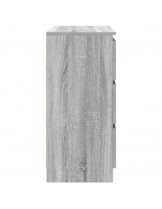 Credenza Grigio Sonoma 80x35x76 cm in Legno Multistrato