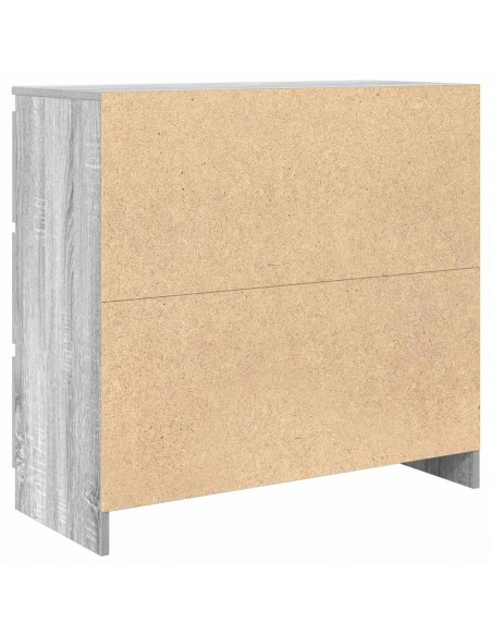 Credenza Grigio Sonoma 80x35x76 cm in Legno Multistrato