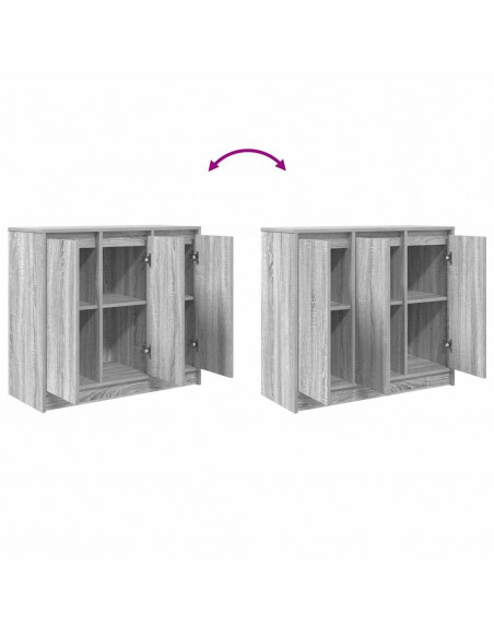Credenza Grigio Sonoma 85x34x76 cm in Legno Multistrato