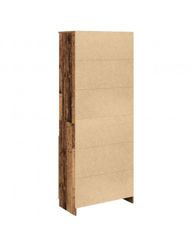 Credenza Legno Antico 70x35x180 cm in Legno Multistrato