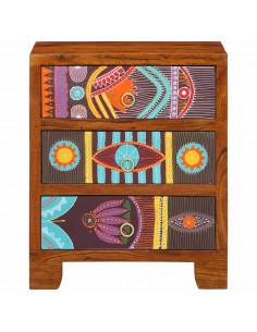 Credenza Multicolore 50x35x60 in Legno Massello di Acacia