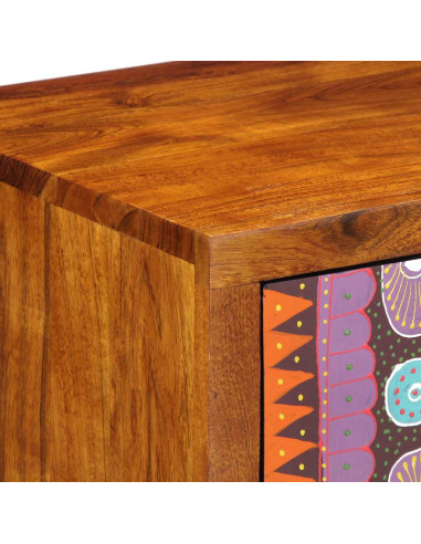 Credenza Multicolore 50x35x60 in Legno Massello di Acacia