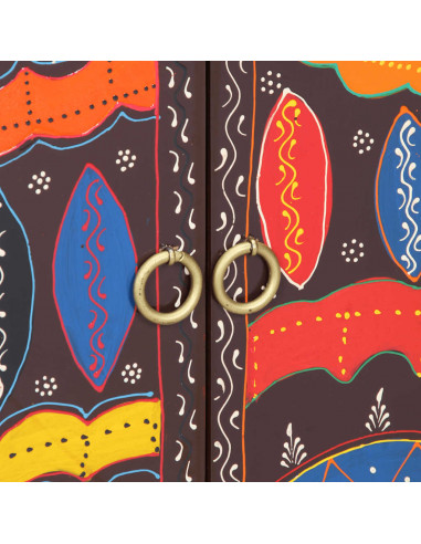 Credenza Multicolore 50x35x60 in Legno Massello di Acacia