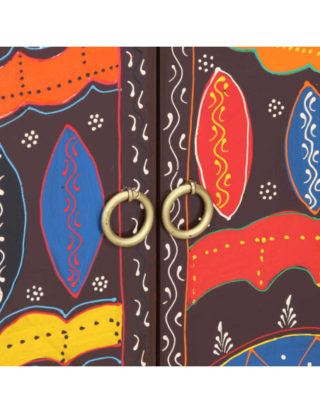 Credenza Multicolore 50x35x60 in Legno Massello di Acacia