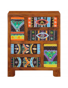 Credenza Multicolore 50x35x60 in Legno Massello di Acacia