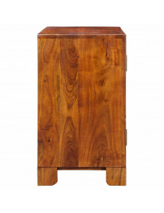 Credenza Multicolore 90x35x60 in Legno Massello di Acacia 2