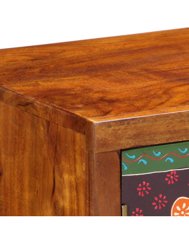 Credenza Multicolore 90x35x60 in Legno Massello di Acacia