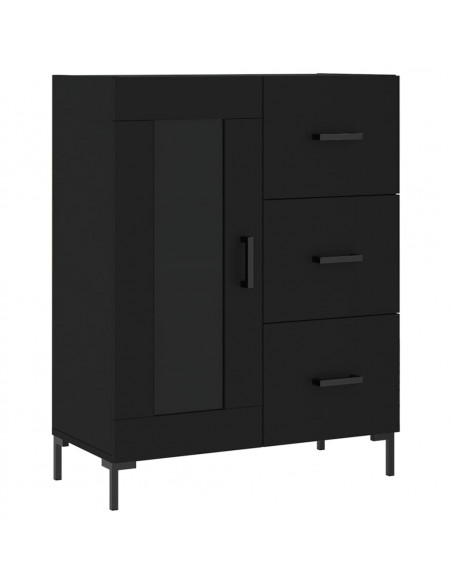 Credenza Nera 69,5x34x180 cm in Legno Multistrato