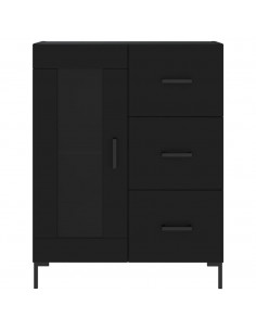 Credenza Nera 69,5x34x180 cm in Legno Multistrato 2
