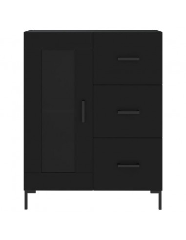 Credenza Nera 69,5x34x180 cm in Legno Multistrato