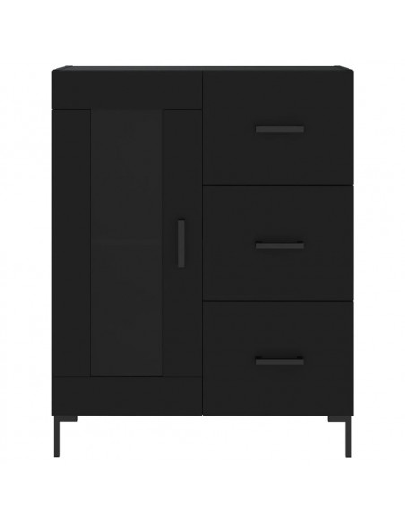 Credenza Nera 69,5x34x180 cm in Legno Multistrato