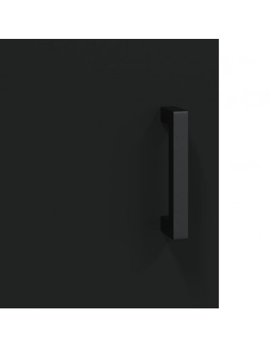 Credenza Nera 69,5x34x180 cm in Legno Multistrato