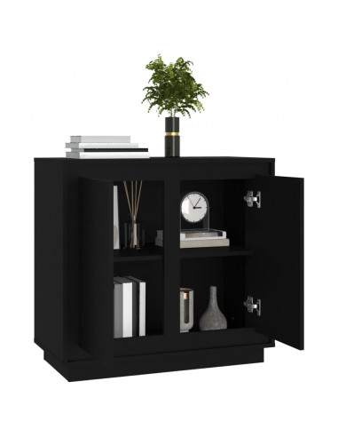 Credenza Nera 80x34x75 cm in Legno Multistrato