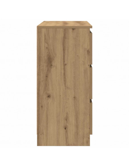 Credenza Rovere Artigianale 80x35x76 cm in Legno Multistrato