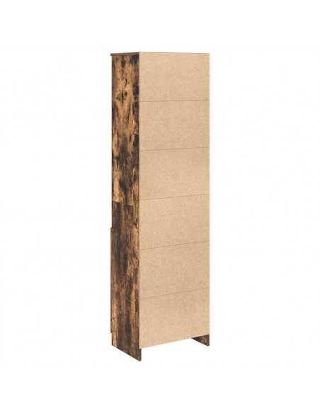 Credenza Rovere Fumo 50x35x180 cm in Legno Multistrato