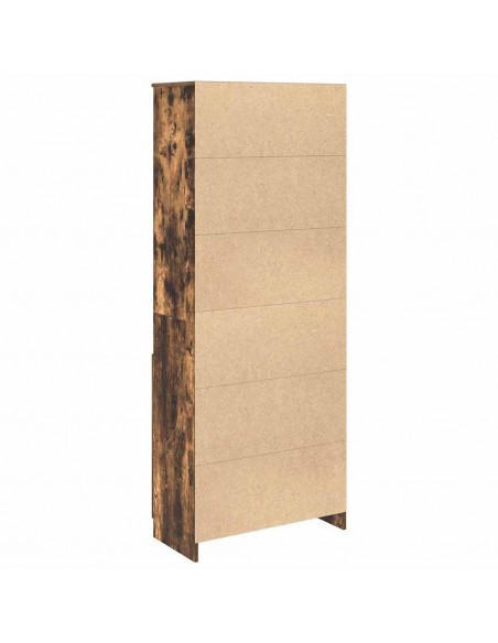 Credenza Rovere Fumo 70x35x180 cm in Legno Multistrato