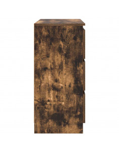 Credenza Rovere Fumo 80x35x76 cm in Legno Multistrato