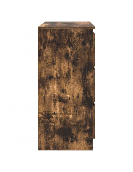 Credenza Rovere Fumo 80x35x76 cm in Legno Multistrato