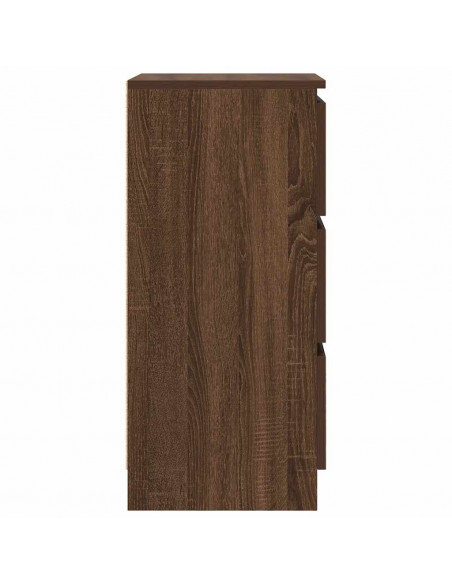 Credenza Rovere Marrone 37,5x35x76 cm in Legno Multistrato