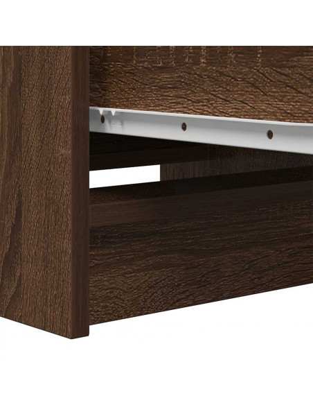 Credenza Rovere Marrone 37,5x35x99 cm in Legno Multistrato