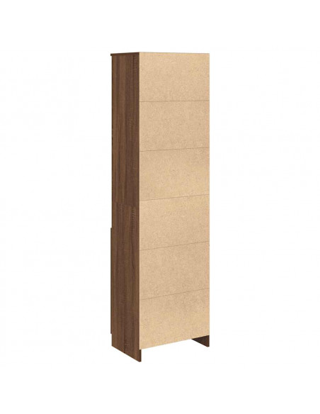 Credenza Rovere Marrone 50x35x180 cm in Legno Multistrato