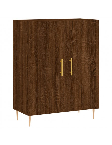 Credenza Rovere Marrone 69,5x34x180 cm in Legno Multistrato