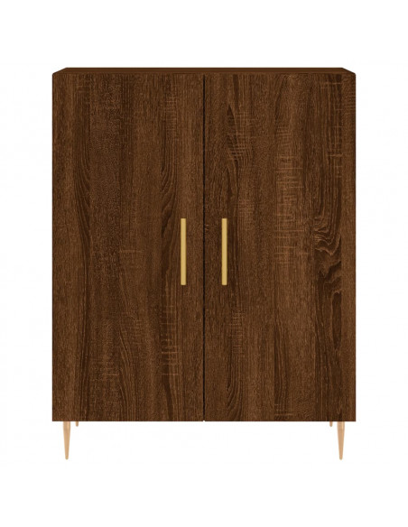Credenza Rovere Marrone 69,5x34x180 cm in Legno Multistrato