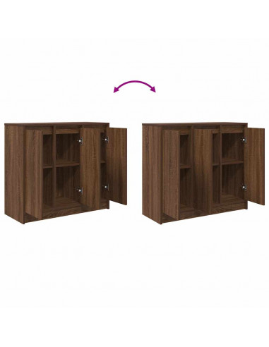 Credenza Rovere Marrone 85x34x76 cm in Legno Multistrato