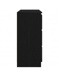 Credenza Rovere Nero 100x35x76 cm in Legno Multistrato