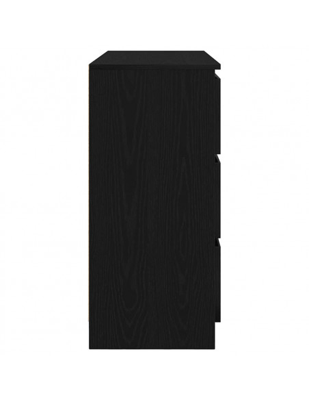 Credenza Rovere Nero 100x35x76 cm in Legno Multistrato