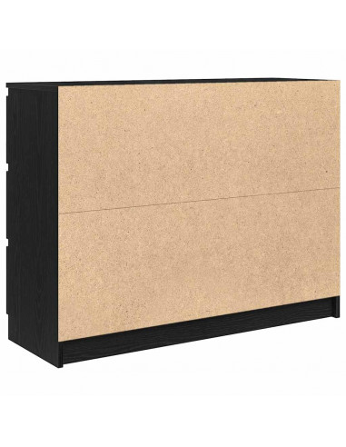 Credenza Rovere Nero 100x35x76 cm in Legno Multistrato