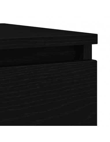 Credenza Rovere Nero 100x35x76 cm in Legno Multistrato