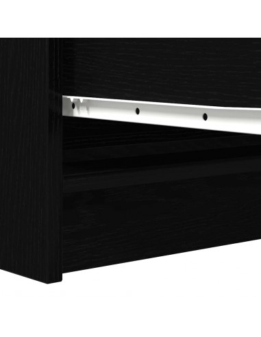 Credenza Rovere Nero 100x35x76 cm in Legno Multistrato