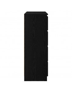 Credenza Rovere Nero 100x35x99 cm in Legno Multistrato