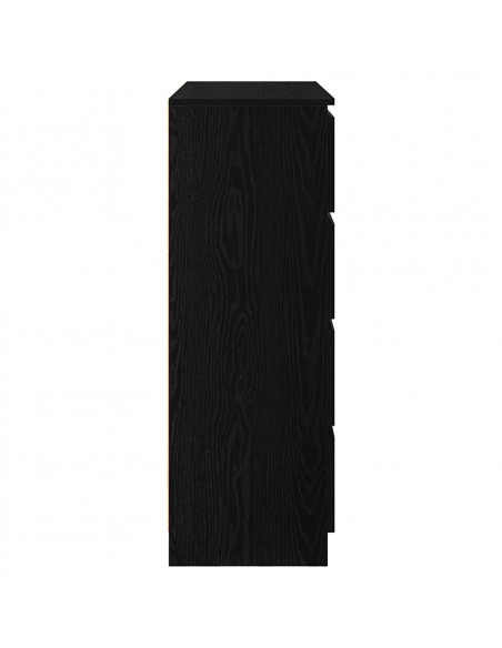 Credenza Rovere Nero 100x35x99 cm in Legno Multistrato