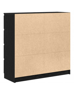 Credenza Rovere Nero 100x35x99 cm in Legno Multistrato 2