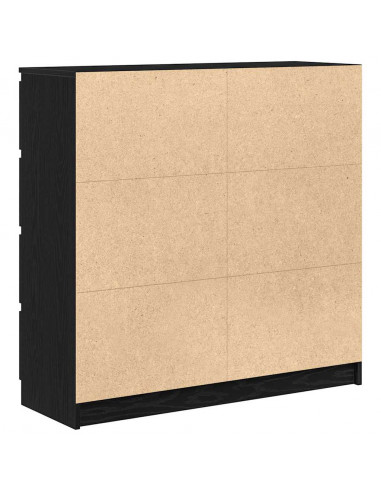 Credenza Rovere Nero 100x35x99 cm in Legno Multistrato