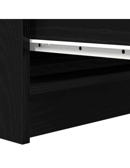 Credenza Rovere Nero 100x35x99 cm in Legno Multistrato