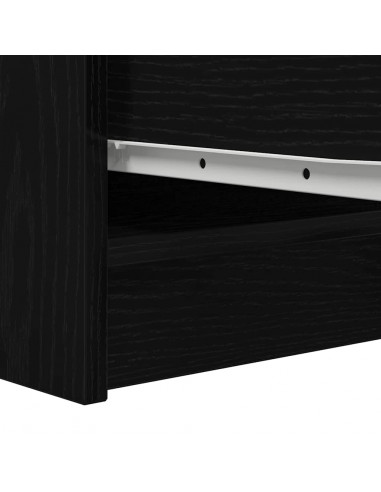 Credenza Rovere Nero 29,5x34x76 cm in Legno Multistrato