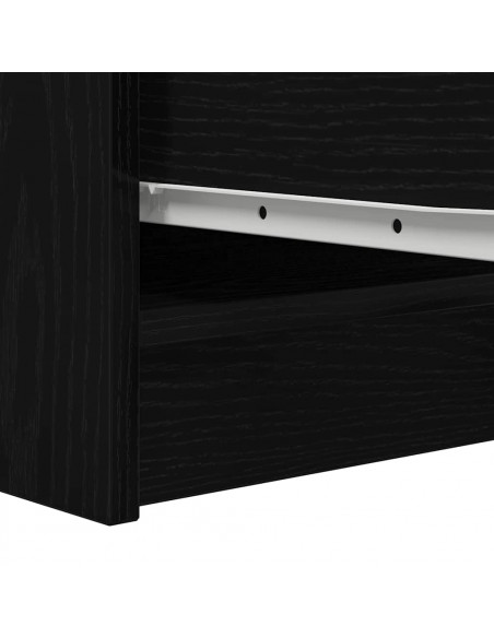 Credenza Rovere Nero 29,5x34x76 cm in Legno Multistrato