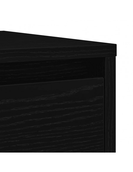 Credenza Rovere Nero 29,5x34x76 cm in Legno Multistrato
