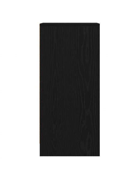 Credenza Rovere Nero 29,5x34x76 cm in Legno Multistrato