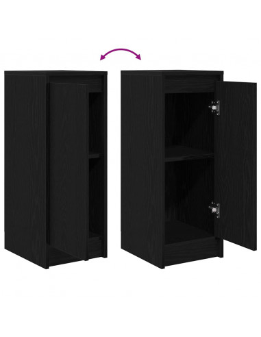 Credenza Rovere Nero 29,5x34x76 cm in Legno Multistrato
