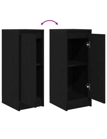 Credenza Rovere Nero 29,5x34x76 cm in Legno Multistrato