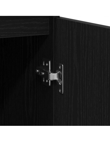 Credenza Rovere Nero 29,5x34x76 cm in Legno Multistrato