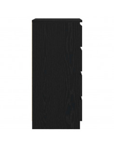 Credenza Rovere Nero 37,5x35x76 cm in Legno Multistrato