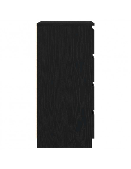 Credenza Rovere Nero 37,5x35x76 cm in Legno Multistrato