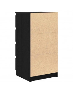 Credenza Rovere Nero 37,5x35x76 cm in Legno Multistrato 2